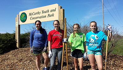 Youth volunteering at McCarthy County Park