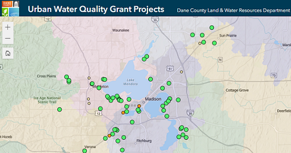Dane County Urban Water Quality Grant Projects Map