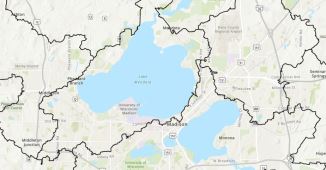 Clipped out area of watershed map